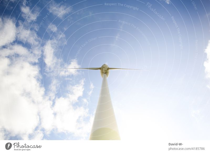 Wind turbine / wind turbine - generate wind energy Wind energy plant Pinwheel Environmental protection huge Forward-looking Climate change Sustainability
