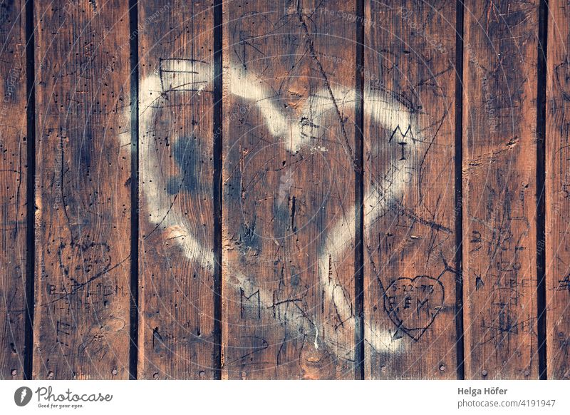 Heart on wooden wall Love Valentine's Day Mother's Day Symbols and metaphors Wedding Feasts & Celebrations Decoration Romance Wood sprayed