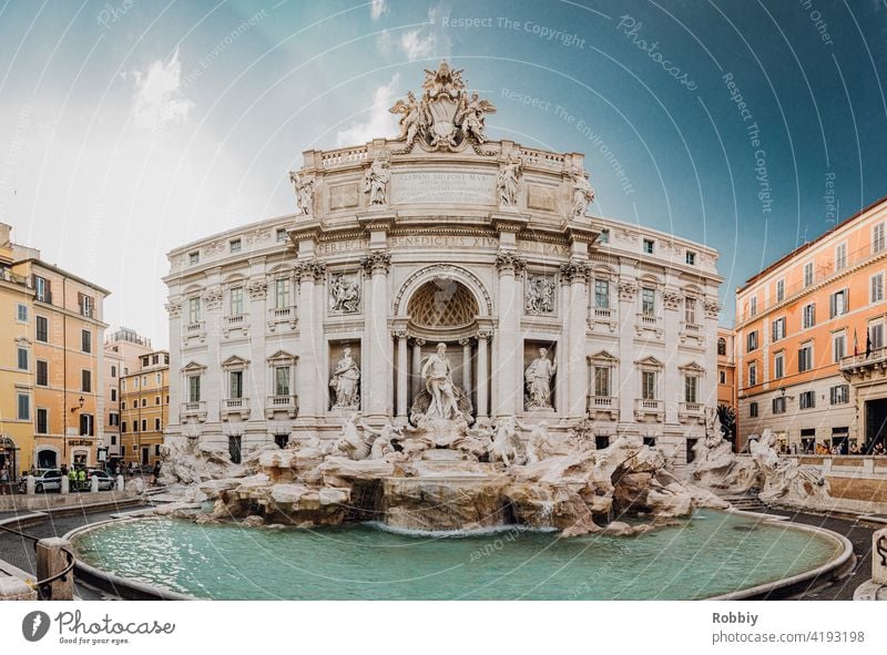 Fontana di Trevi in Rome Trevi Fountain Well Italy Tourism vacation Sightseeing City tour City holiday Ancient tourist magnet