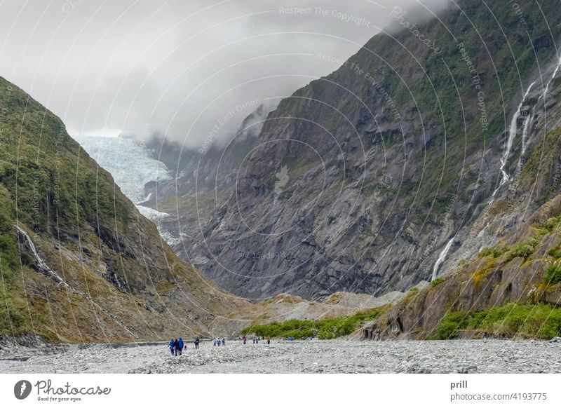 Franz Josef Glacier glacier new zealand south island ice southern alps mountain alpine mountain range waiho river valley slope overgrown nature natural