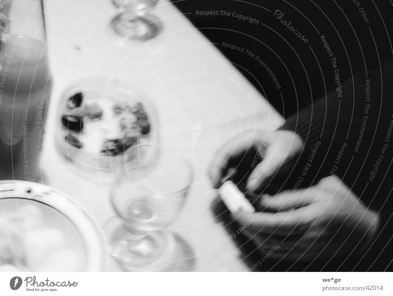 hands Hand Human being Feasts & Celebrations Black & white photo Tablecloth