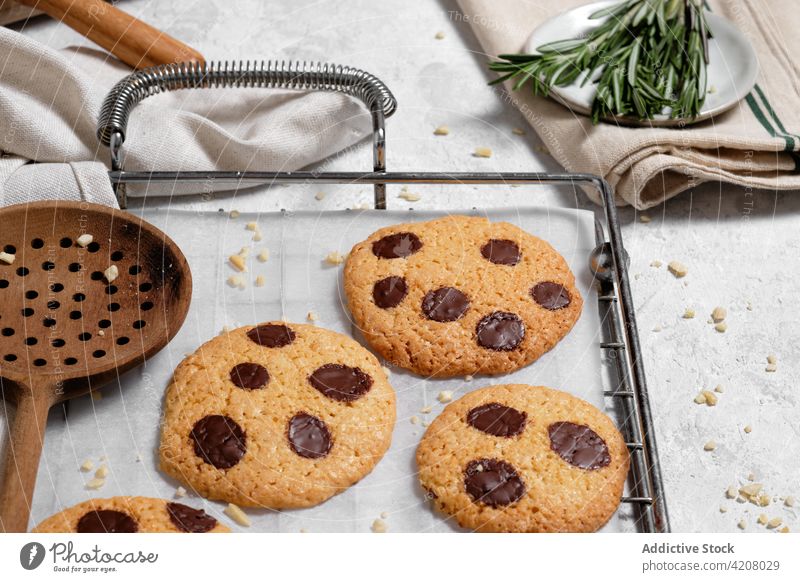 Homemade cookies and kitchen utensils on table chocolate homemade baked sweet food pastry dessert fresh prepare delicious yummy treat appetizing meal palatable