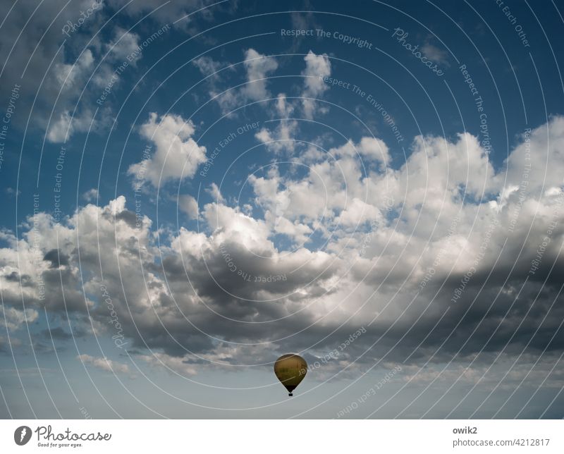 low-flying aircraft balloon Exterior shot Sky Environment Idyll Far-off places Panorama (View) Calm Long shot Peaceful silent Elegant Ease Moody Wanderlust