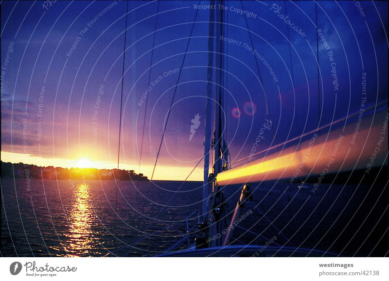 Sunset Ocean Sailing Evening Bay