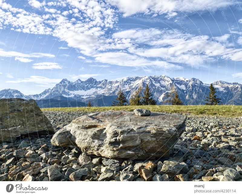 Rock and stones. In the background the Dachstein massif Dachstiengroup Vacation & Travel Hiking Calm silent Loneliness Silence climbing paradise Anticipation