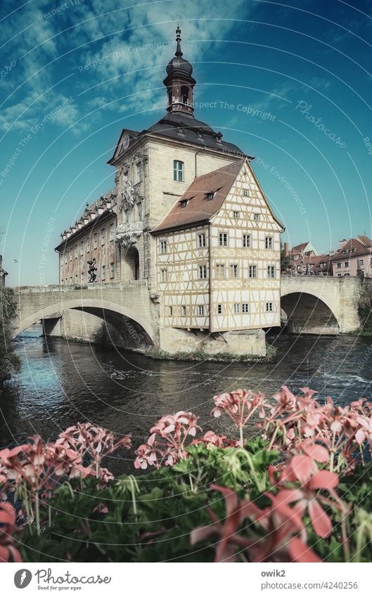 symbol of power Bamberg Old city hall Celebrity Landmark Tourist Attraction Historic Historic Buildings Manmade structures medieval defiant Tower half-timbered