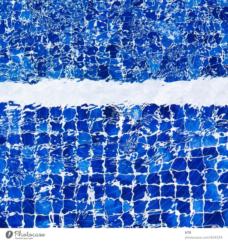 pool sessions Relaxation Swimming & Bathing Summer Swimming pool Water Fluid Fresh Cold Wet Blue White Tile Square Colour photo Exterior shot Detail Deserted