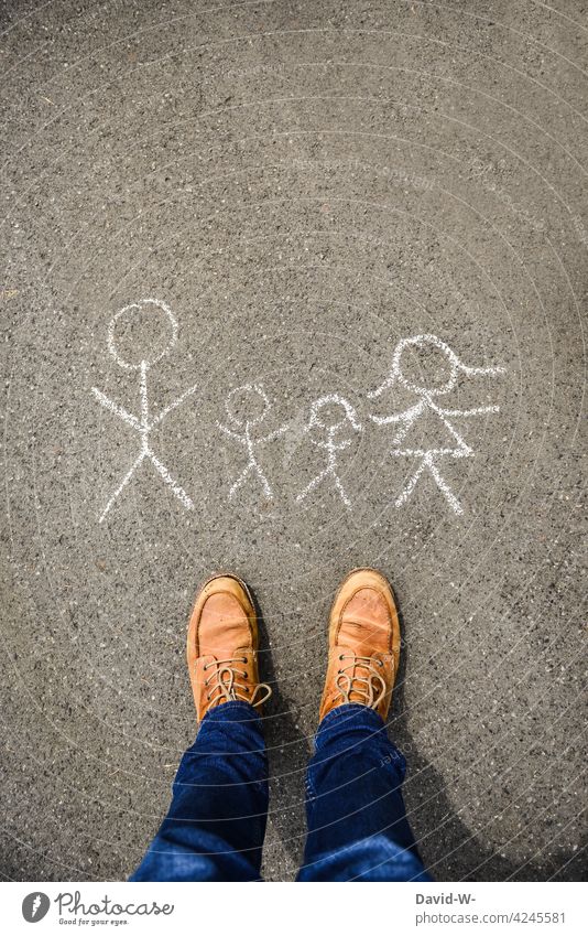 Family Family planning Desire Future Stick figure Parents children Chalk Man Hope Life Childhood wish Together