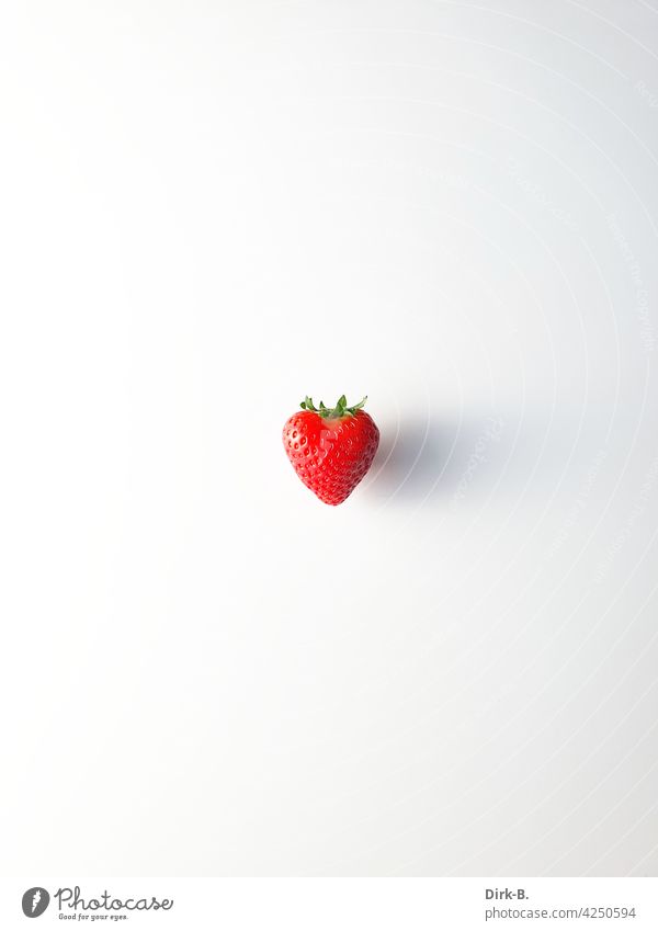 Strawberry in the shape of a heart strawberry Fruit Red spring Delicious Heart heart-shaped white background Love cute Eating Reddish white