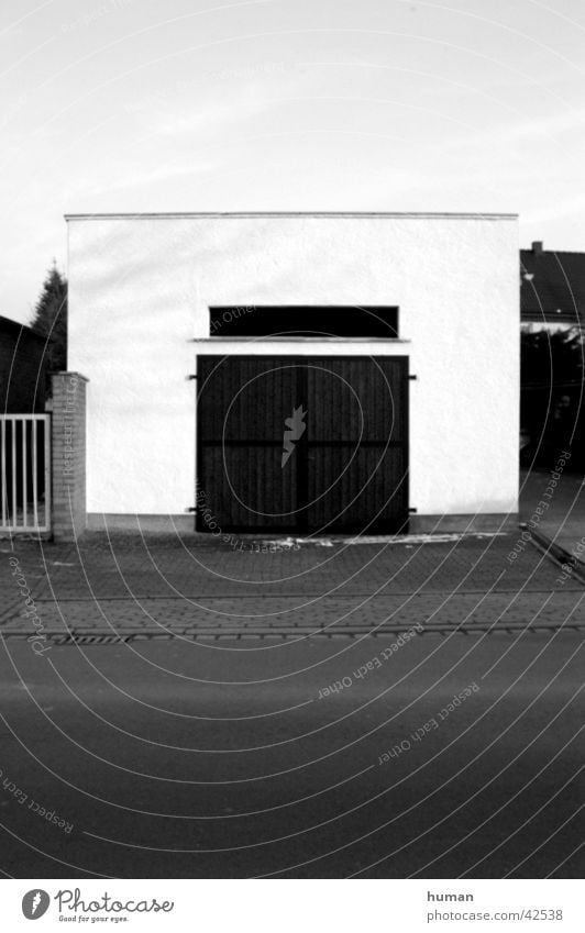 garage Garage Gloomy Empty Architecture Black & white photo