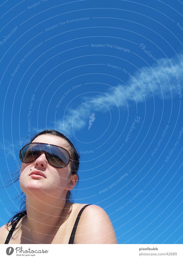 uh... Woman Clouds Style Sunglasses Summer Sky