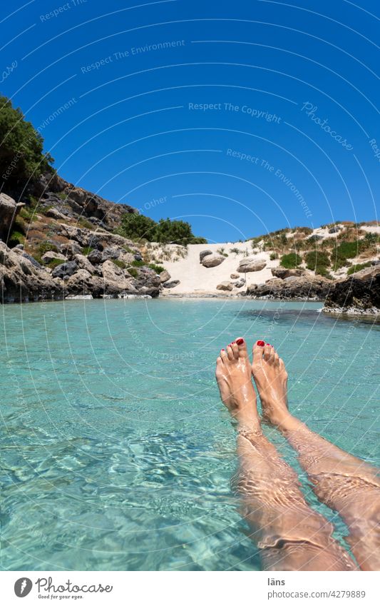drift on holiday vacation Gorgeous crystal clear Woman Water Ocean nature recreation relax Spot landing Crete bathe coast by oneself