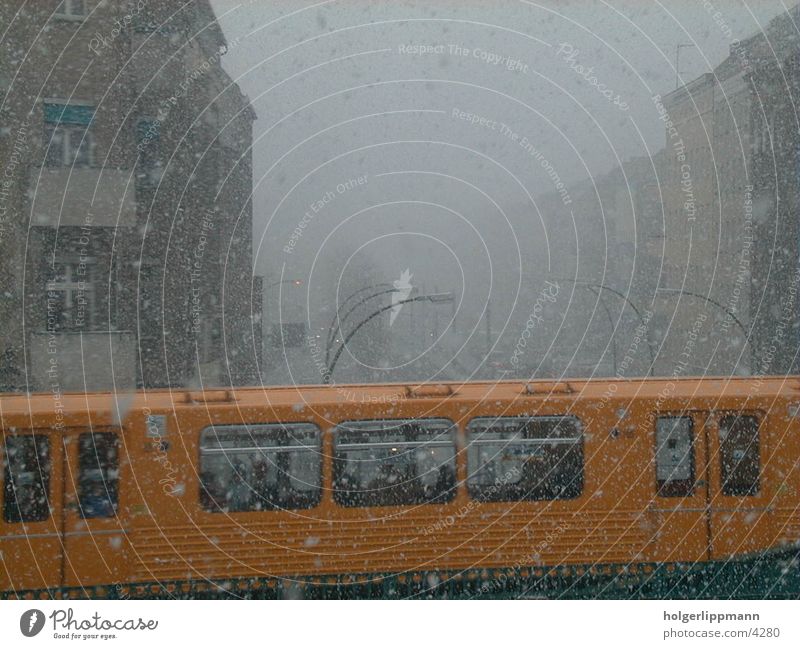 u railway - eberswalder strasse Town Underground Winter Berlin Snow Logistics