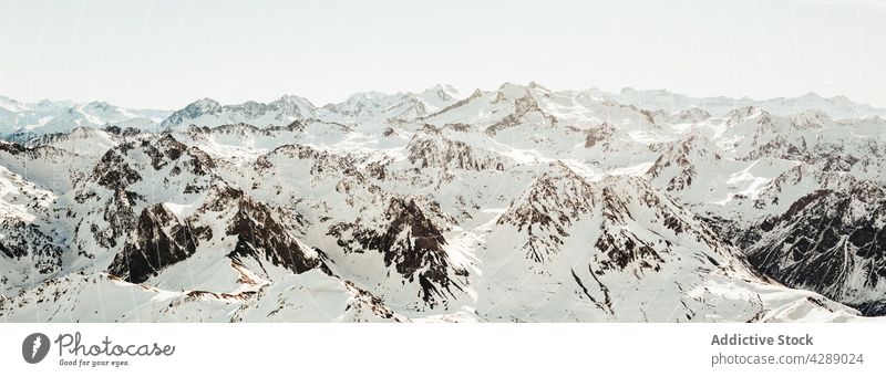 Panoramic view from snowy mountains winter snowboard ski pyrenées snow-capped high landmark europa travel sport alpine pasture landscape cold nature snowbound
