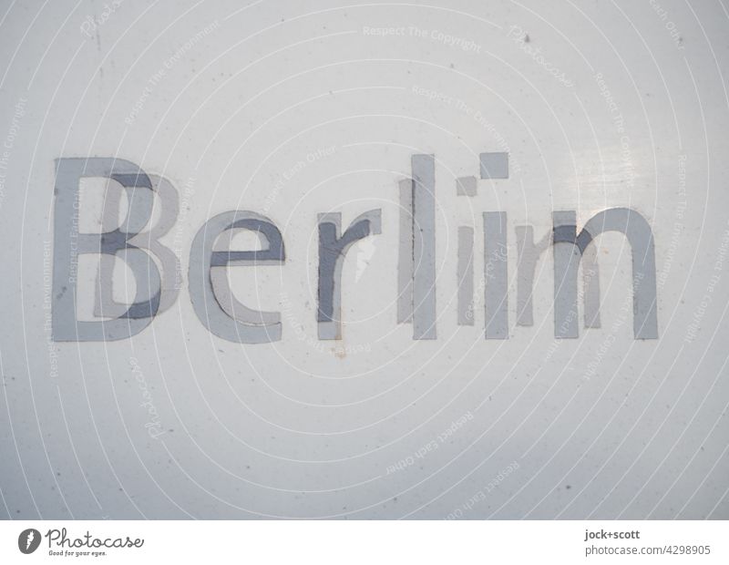 Berlin + Berlin Letters (alphabet) Typography Signs and labeling Double exposure Surface Word Neutral Background White Close-up about each other Characters