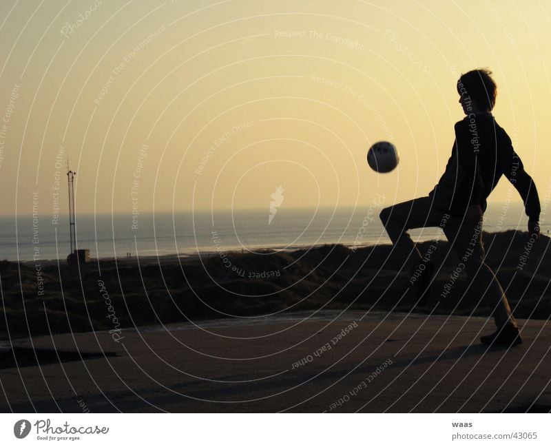 shadow football Silhouette Sunset Roof Ocean Human being Soccer Shadow Sky