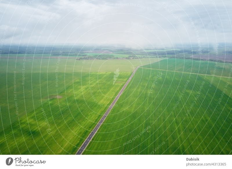Aerial view of summer landscape with clouds over flight field aerial outdoor sky blue high fly atmosphere storm white cloudy space wind rainy above aerial view