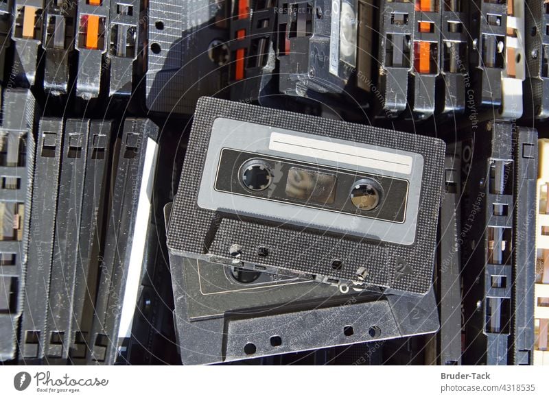 Audio tapes Audio cassette compact cassette music cassette Tape spaghetti Retro Analog Sound storage medium Music Media Listen to music Iconic mc audio Old