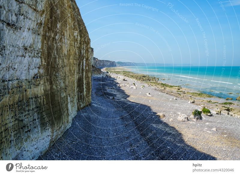 Côte d'Albâtre in Normandy coast steep coast Ocean Colour photo Beach limestone rock Normandie Alabaster Coast