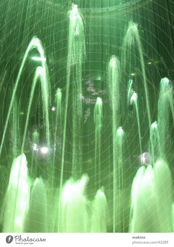 fountains Well Fountain Lighting Green Drops of water Jet of water Architecture Water