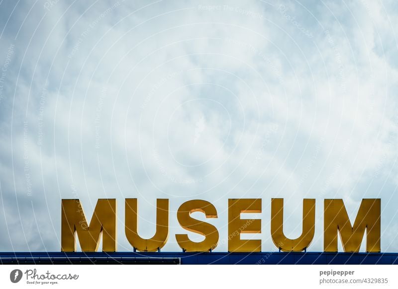 museum Museum Typography typography typographically Characters writing lettering Letters (alphabet) Word Deserted Text Sign Exterior shot Signs and labeling
