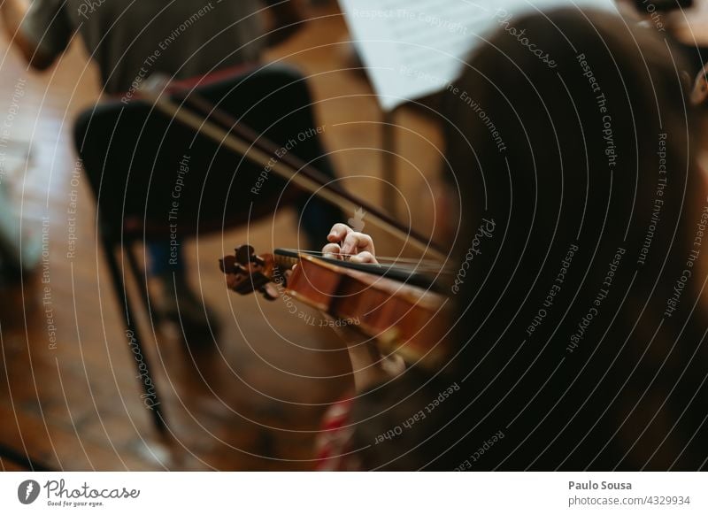 Girl playing violin Violin Violinist Unrecognizable String String instrument Music Musician Musical instrument skill Concentrate Close-up Classical Make music