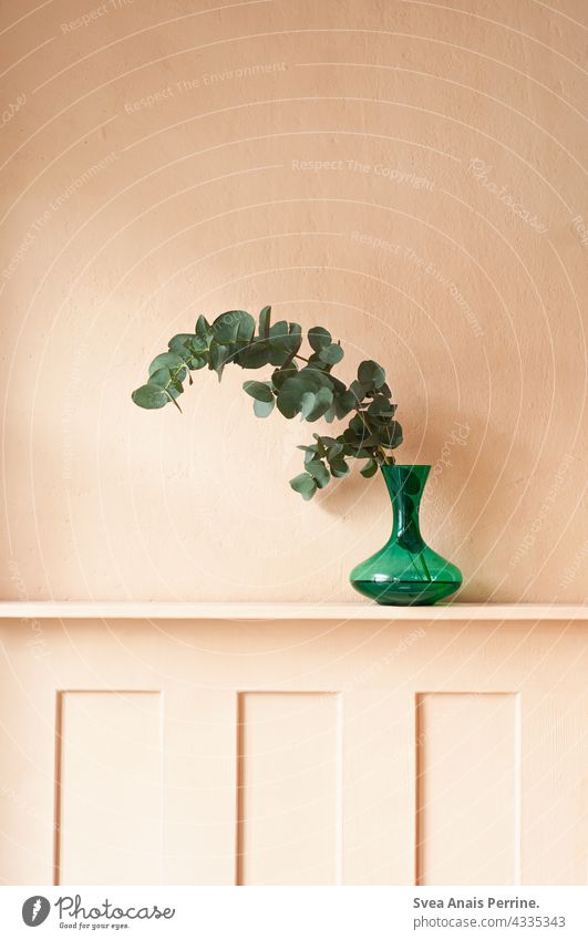 still life dwell living space interior Design wood panelling Vase wall paint Still Life cream colored interior decoration Light and shadow