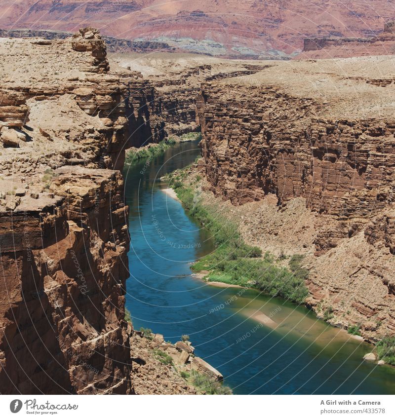 it comes from the NOTHING Environment Nature Landscape Elements Earth Sand Water Sun Summer Beautiful weather Canyon Dry Blue Green Orange Red River
