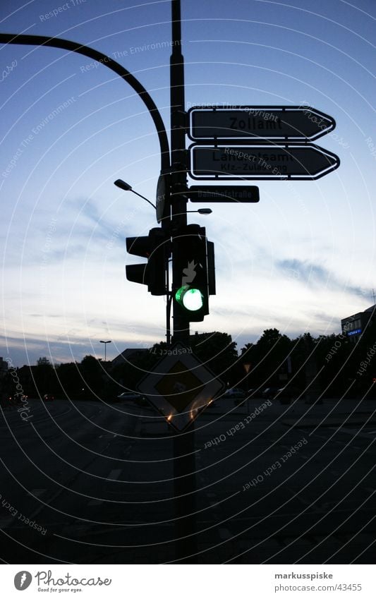 Green... go ahead. Transport Traffic light Night Sunset Truck Motorcycle Street Mixture Sky Road marking Car