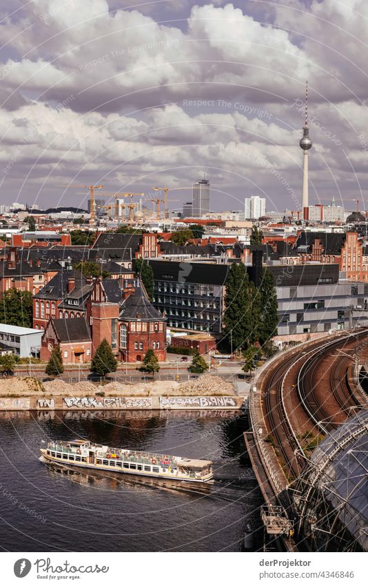 Cloudy view of Berlin from the HBF Berlin Vacation & Travel Tourism Trip Beautiful weather River bank Capital city Downtown Manmade structures Building