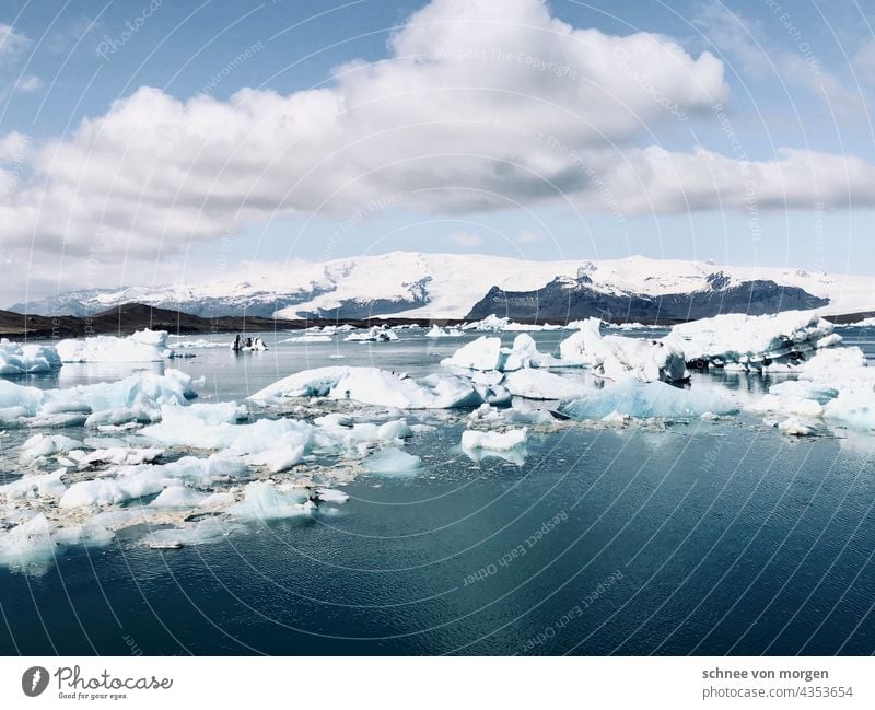 ice wide Iceland iced lump Wide angle Water Glacier Frost Exterior shot Blue Snow Iceberg Cold Nature Landscape Deserted Jökulsárlon Lagoon Lake Environment