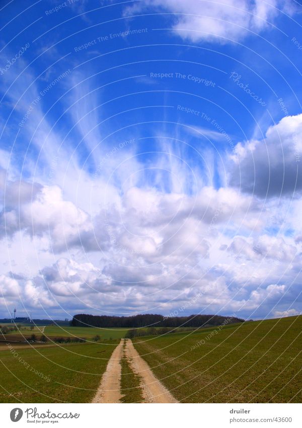 Path to heaven Clouds Sky Blue Lanes & trails Landscape Nature Freedom