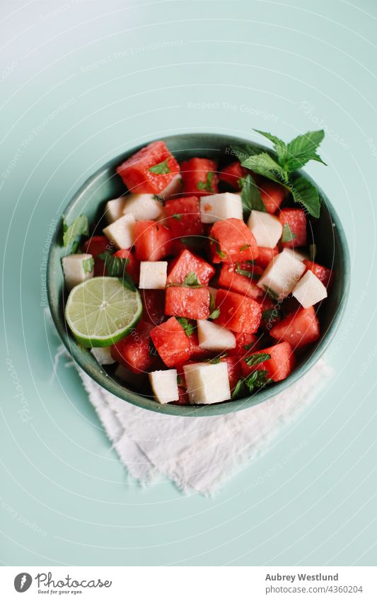 watermelon and jicama and lime salad above appetizer background bowl breakfast color colorful delicious dessert detox diet dinner dish eating food fresh fruit