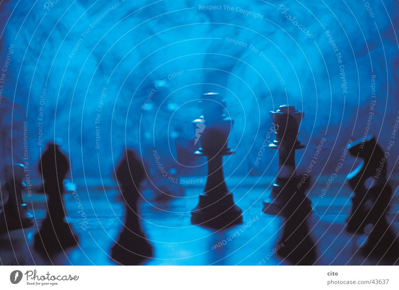 Chess matt Fog Chessboard Think Dark Black Light Night Smoke Blue ponder Detail Tower Chess piece