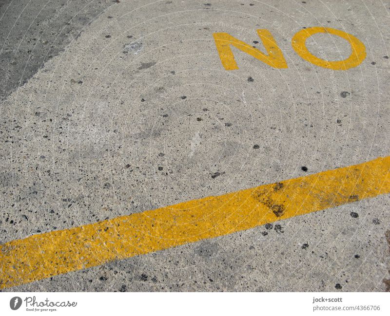 Spaces | NO on the concrete Ground markings Surface Characters Neutral Background Detail Weathered Capital letter Authentic Simple Typography Clearway No Line