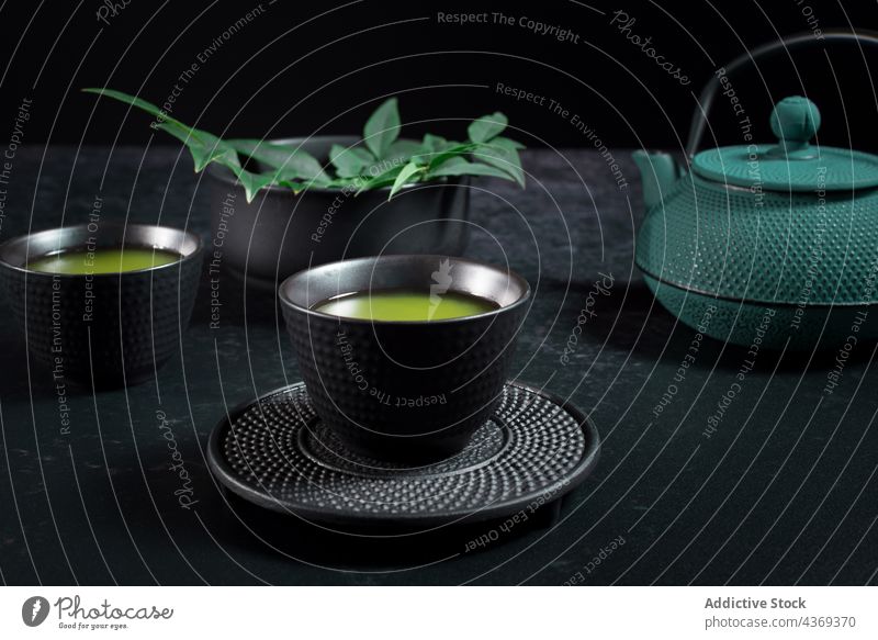 Matcha tea in ceramic cup matcha drink green tradition beverage teatime ceremony oriental japanese teapot culture serve herbal hot drink healthy aroma teacup