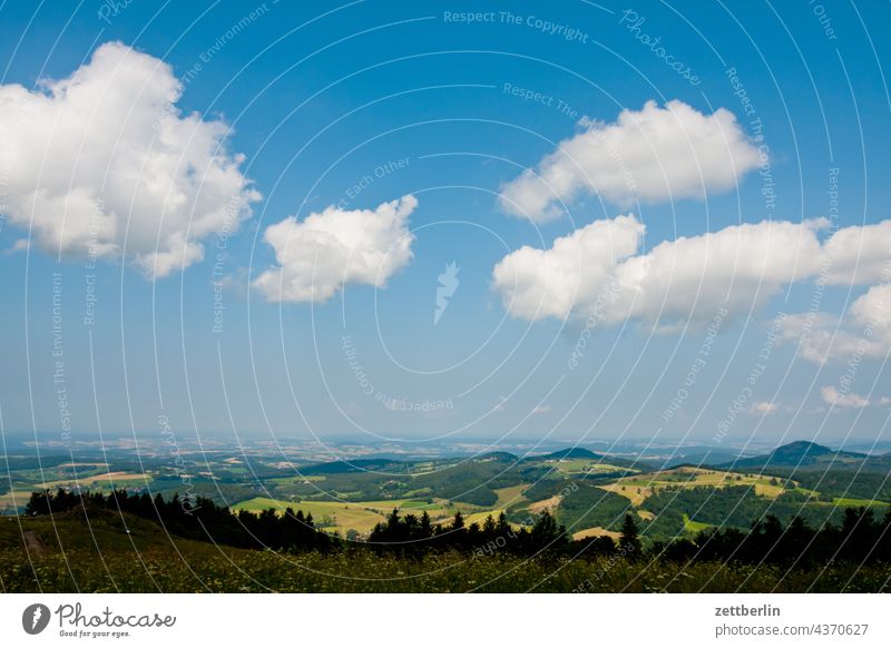 View from the Wasserkuppe (Rhön) Germany Village holidays Hesse idyll Small Town Landscape Agriculture Nordhessen Summer fresh from the summer vacation Forest