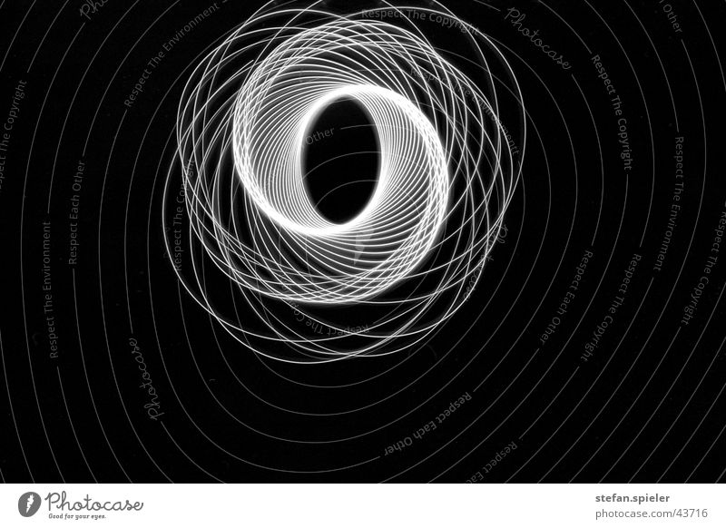 spiral Spiral Infinity Light Experimental Pattern Long exposure Light (Natural Phenomenon) Black & white photo