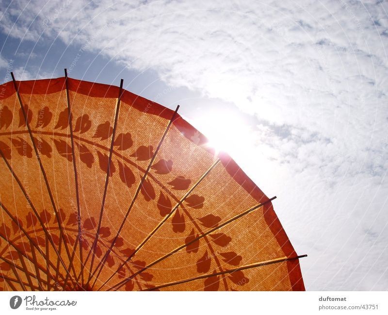 Let the sun in _ 2 Light Clouds Asia sunshade Sun Umbrella Warmth sunbeam Orange