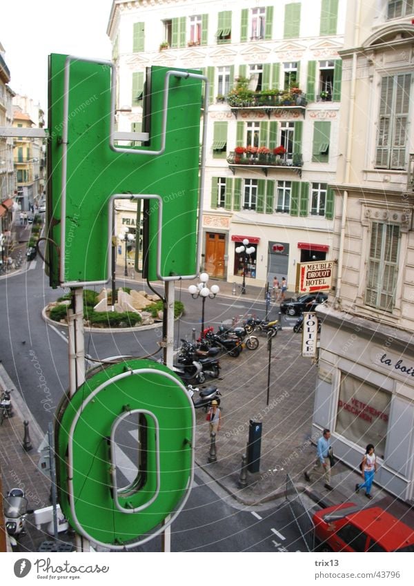 hotel in nizza Hotel Town Word Letters (alphabet) Nice France Green House (Residential Structure) Vacation & Travel Europe Characters Car Old