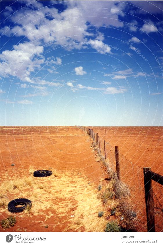 dogfence Fence Australia Desert Sky Perspective nowhere Dog tooth Sand