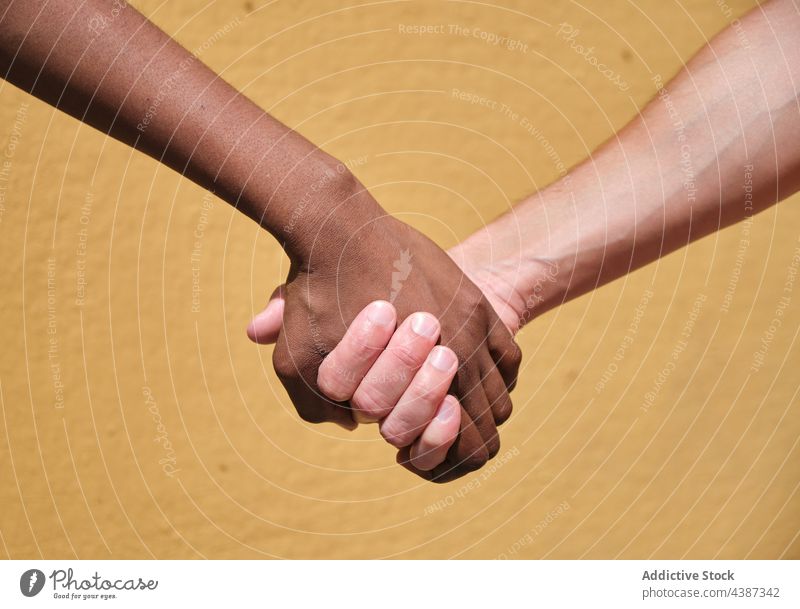 Multiracial friends holding hands together gesture diverse greeting unity success concept multiethnic multiracial black friendship people support partner