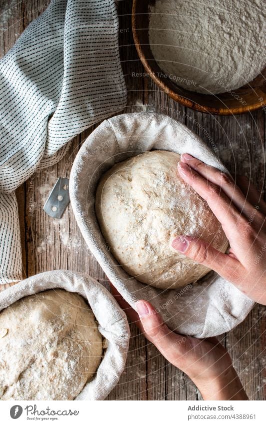 woman hands holding Loaf of sourdough bread baked fresh food rye healthy organic grain delicious traditional homemade soft flour tasty appetizer breakfast lush