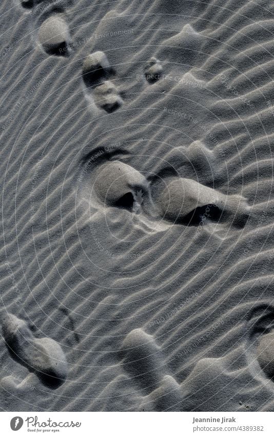 No footprints in the sand Sandy beach Tracks Pattern Beach dune vacation abstraction Vacation destination Formation