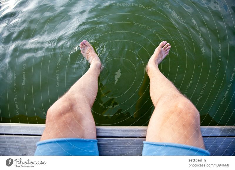 Feet in the Mellensee Trip boat Relaxation holidays Rafts River Channel Landscape Nature ship Navigation Lake Summer Sports Pond bank vacation Water