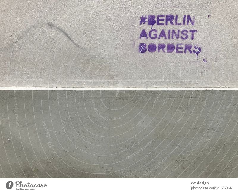 #BerlinAgainstBorders - drawn & painted Garden fence diamond mark Markings hash day City life Meaningful urban Vandalism Dirty Symbols and metaphors