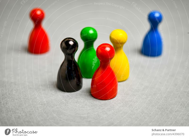 colorful game pieces from board game BTW21 Parties choice Election Sunday Black Red Yellow Green Party landscape Coalition Bundestag policy Sympolic