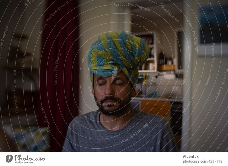 #1000 with calmness and composure tranquillity Serene Be quiet! silent Calm Man masculine To be silent peaceful... masculinity Turban Relaxation Colour photo