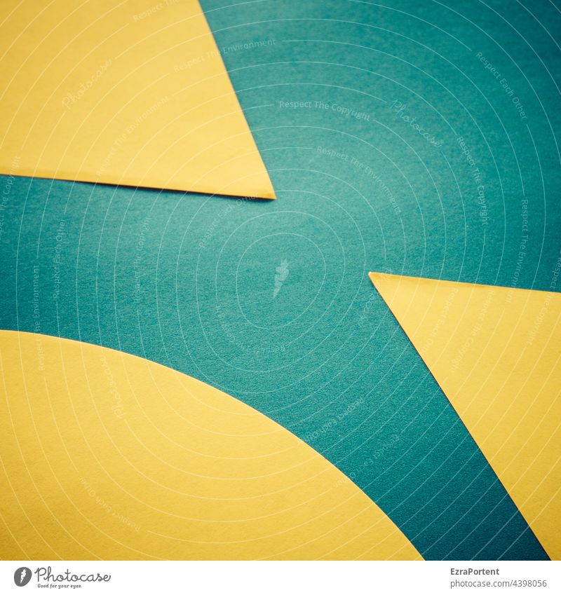 > < Copy Space Arrow Geometry Design Sign Abstract Graphic Colour Yellow Blue Background picture background Illustration Paper