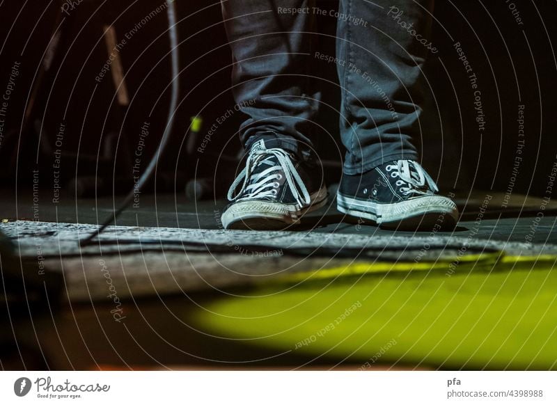 Stage shoes. Chucks on guitar cable stage stage lighting Music Musician Concert String